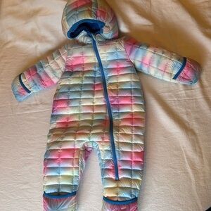 Snozu Snow Suit For Kids 18 Mo Pinks & Blues Pastel Convertible Ankle & Wrists